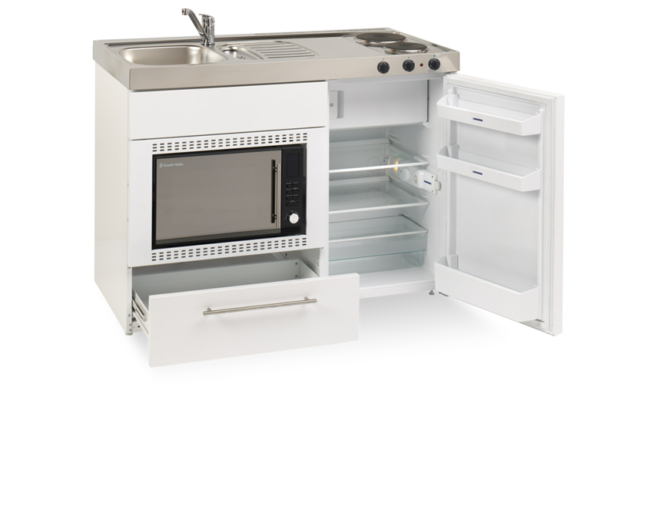 Elfin kitchen M-120-Mos-LC-White open